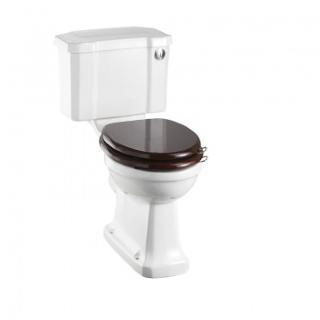 Regal close-coupled pan with slimline push button cistern